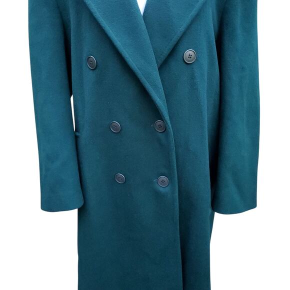 Vintage Forecaster Green Wool  Double Breasted Winter Trench Coat 13 /14 Petite - Picture 6 of 16